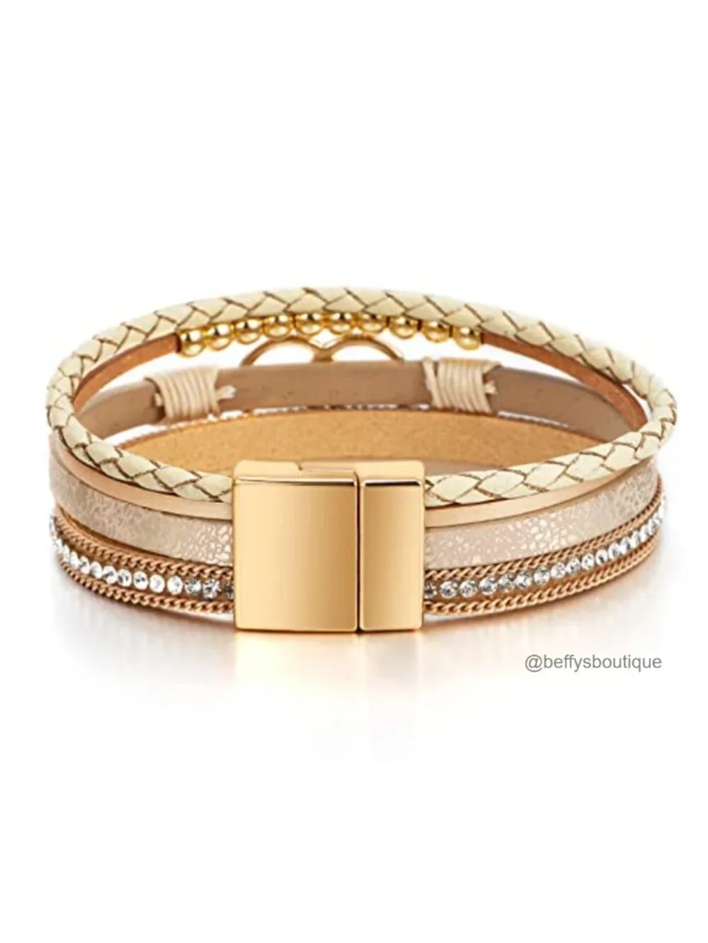 Leather Wrap Bracelet Women Boho Western Stacked Cuff Jewelry